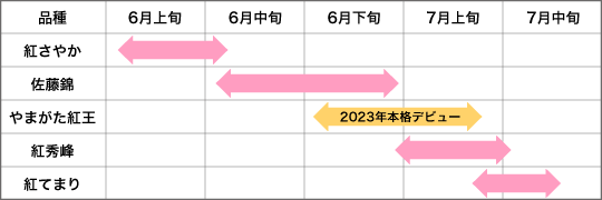 品種ごとの旬の時期
